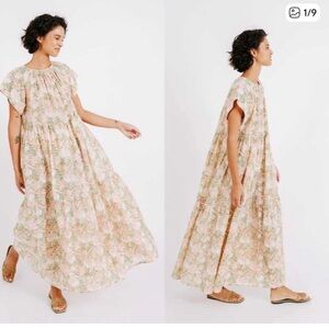 Mirth Chic Floral Midi Dress in Pink and White